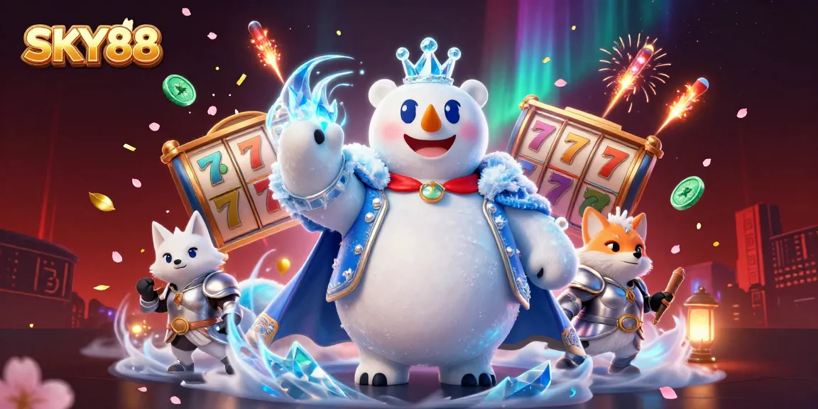 Experience thrilling gameplay with SKY88's vibrant online casino offerings, featuring dynamic slot reels.