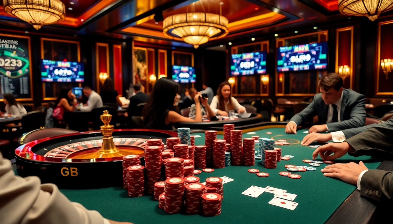 Engaging poker action at a luxurious casino, highlighting https://g28.store/ betting excitement.