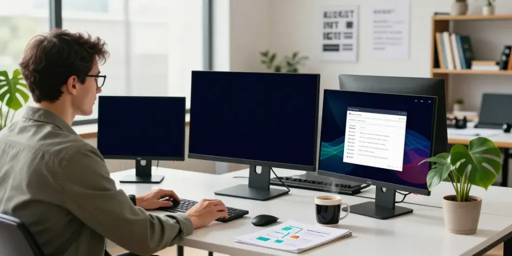 SEO specialist analyzing website data for instant indexing in a modern workspace.