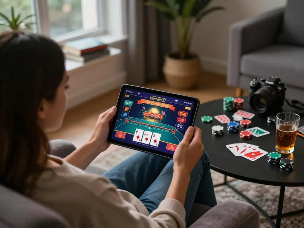 Experience thrilling gameplay on sunwins as players engage with online casino games in a cozy setting