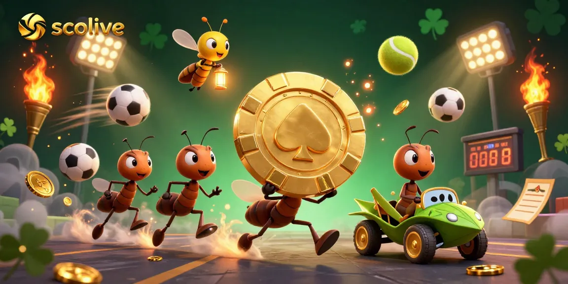 Socolive streamers racing with a giant poker chip, showcasing vibrant gambling elements and energetic action.