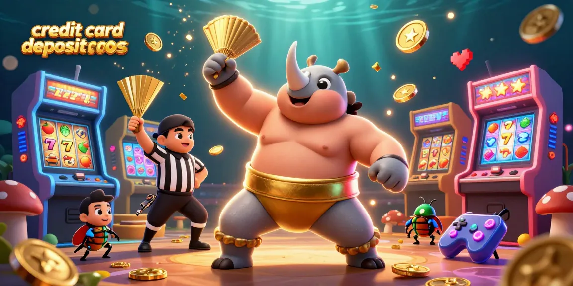 Experience the thrill of credit card deposit casinos in this vibrant 3D illustration showcasing dynamic gaming elements.