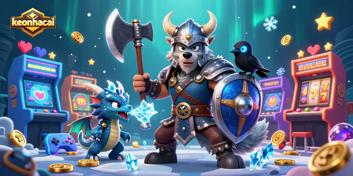 Engage with exciting keonhacai gaming visuals featuring medieval characters and classic casino elements.
