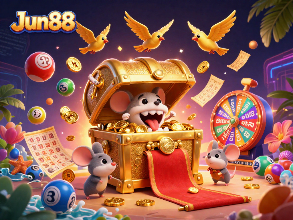 Experience thrilling wins with Jun88's vibrant lottery scene filled with dynamic game elements.