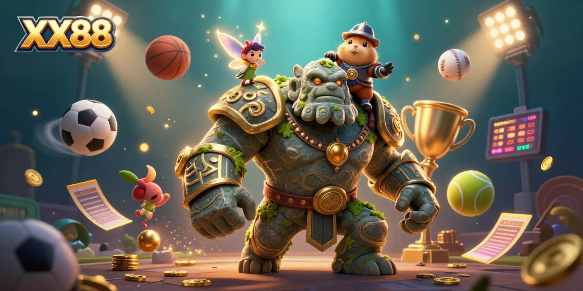 Experience a thrilling XX88 sports betting scene with dynamic characters and elements in action.