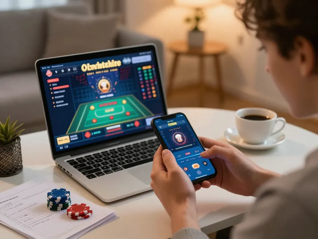 Engaging gameplay on the 78WIN mobile app in a cozy home setting.