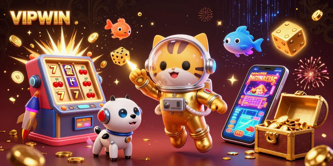 Experience the excitement at VIPWIN as you engage with dynamic casino elements bursting with animations.