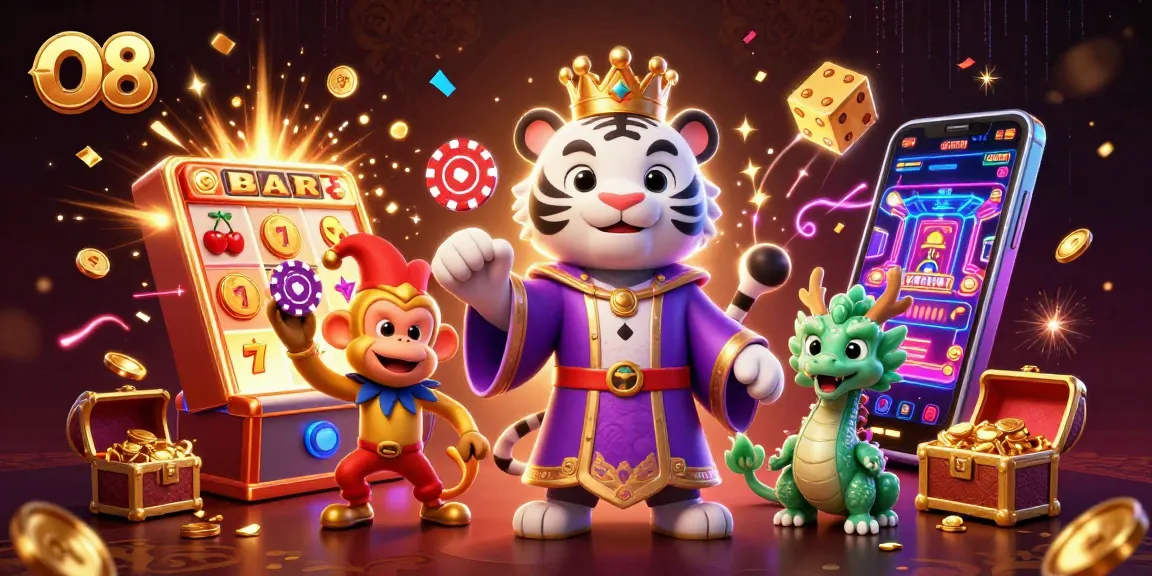 Experience O8's thrilling casino atmosphere with vibrant characters and dynamic game elements.