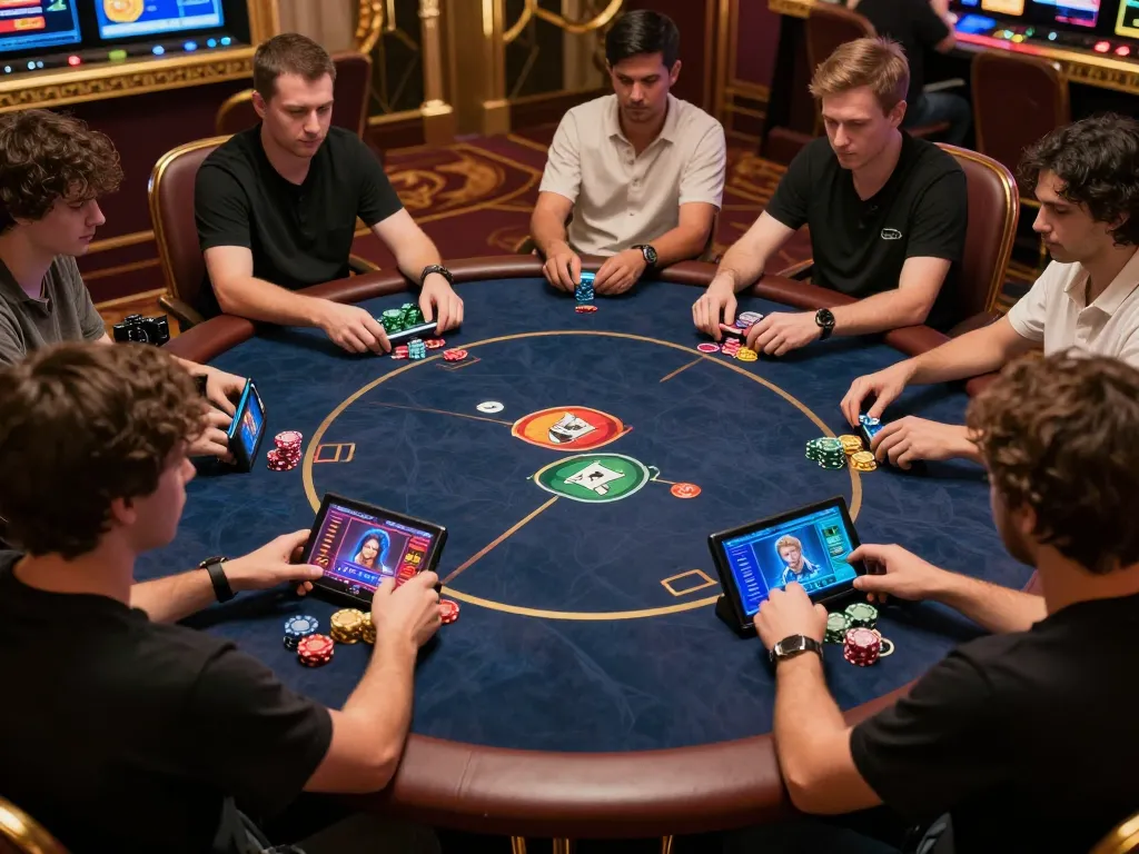 Players engaging in a thrilling online poker match on Sunwin, showcasing vibrant digital gameplay and strategic interactions.