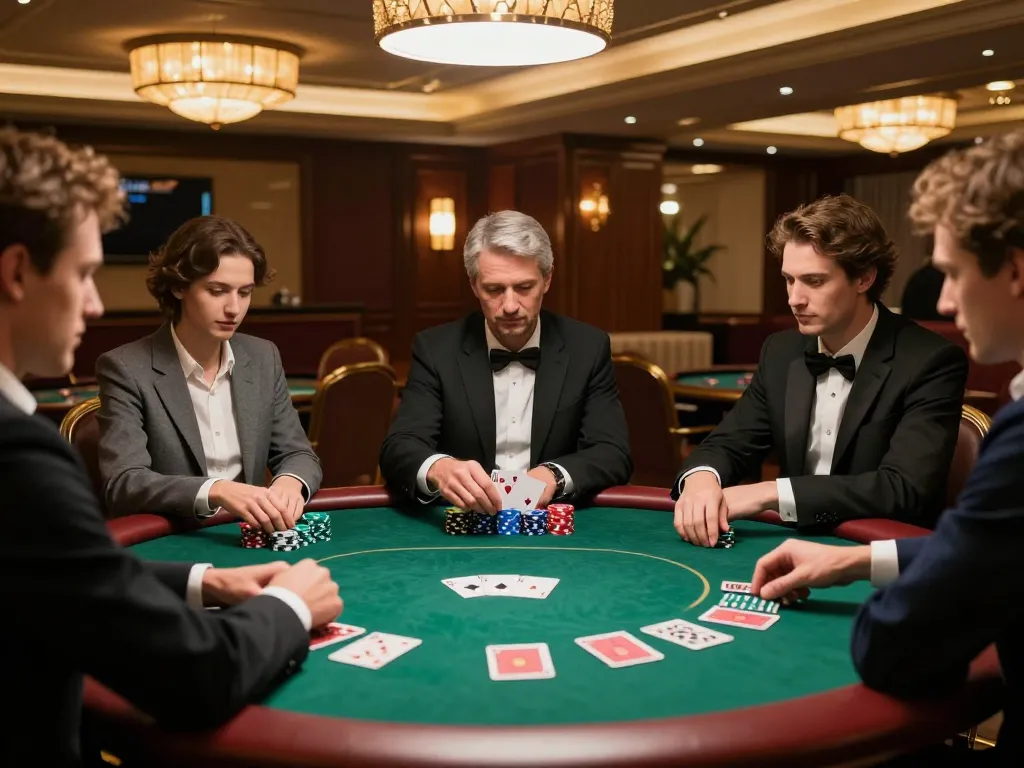 Players at a high-stakes poker game showcasing the thrill of 23winn amidst a luxurious casino setting.