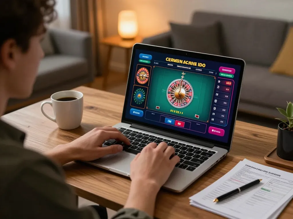 Engaging in online roulette gameplay at home with hay88x, showcasing a modern setup.