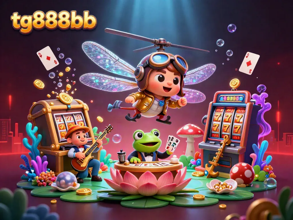 Play exciting games with tg888bb at a vibrant underwater-themed casino with animated characters.