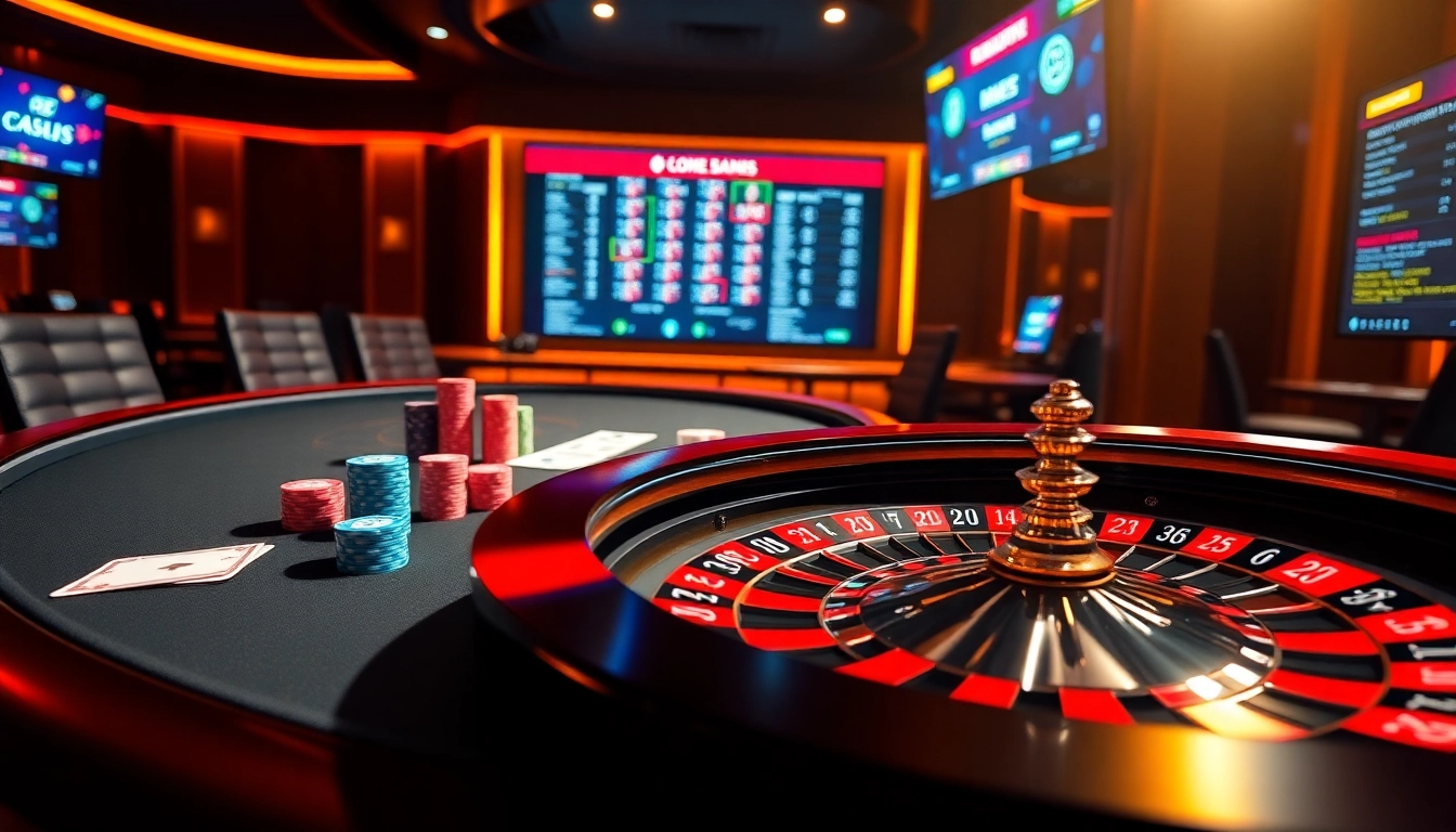 Experience thrilling gameplay at G28 with a luxurious online casino setup featuring poker and roulette.