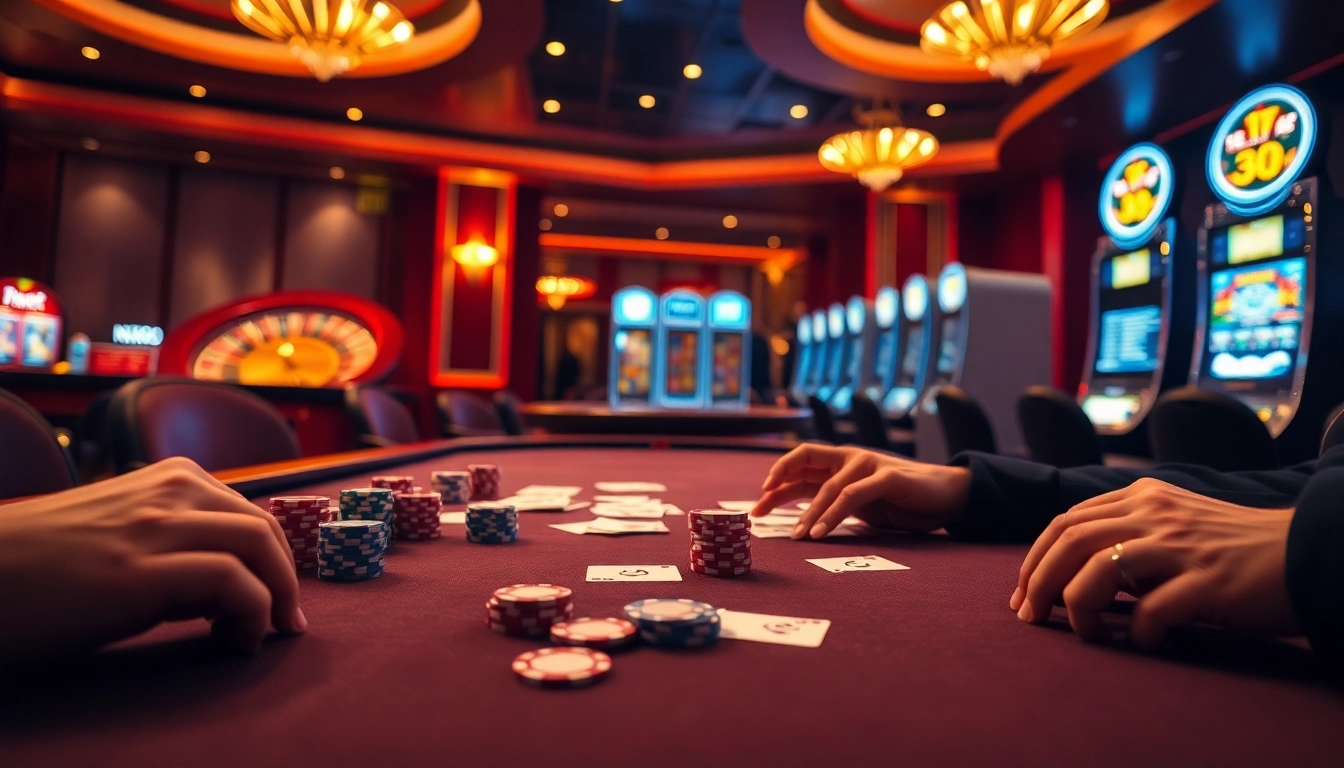 Experience the excitement of nk88.bio with strategic gambling at a luxurious casino table.