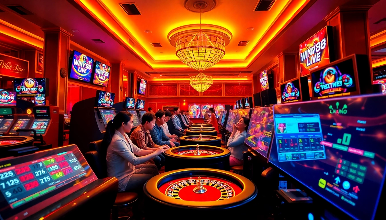 Experience the excitement of online gaming at winvn88.live with diverse players in a vibrant casino.