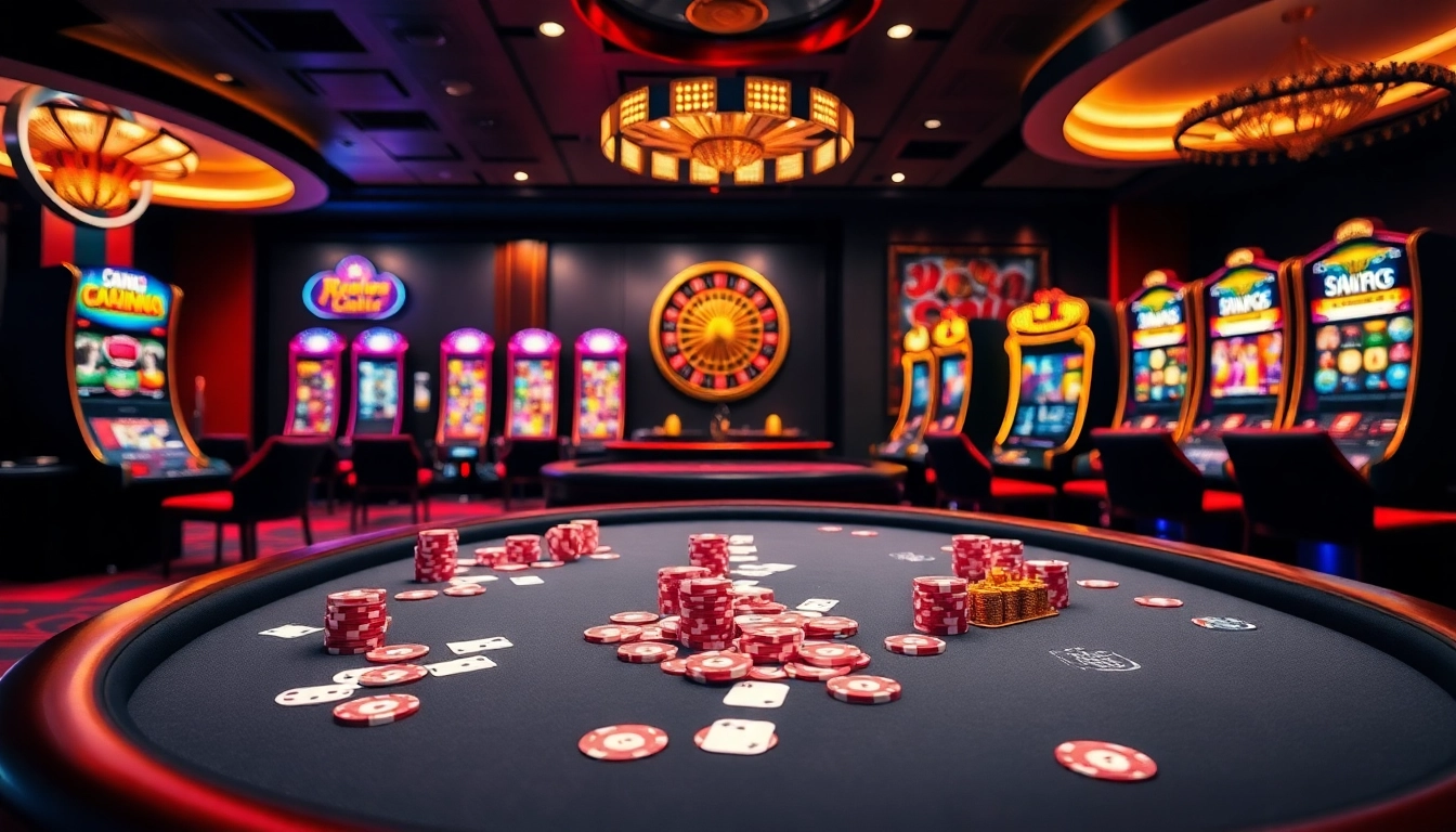 Kp88 offers an engaging poker table scene with vibrant chips and cards for a thrilling gaming experience.