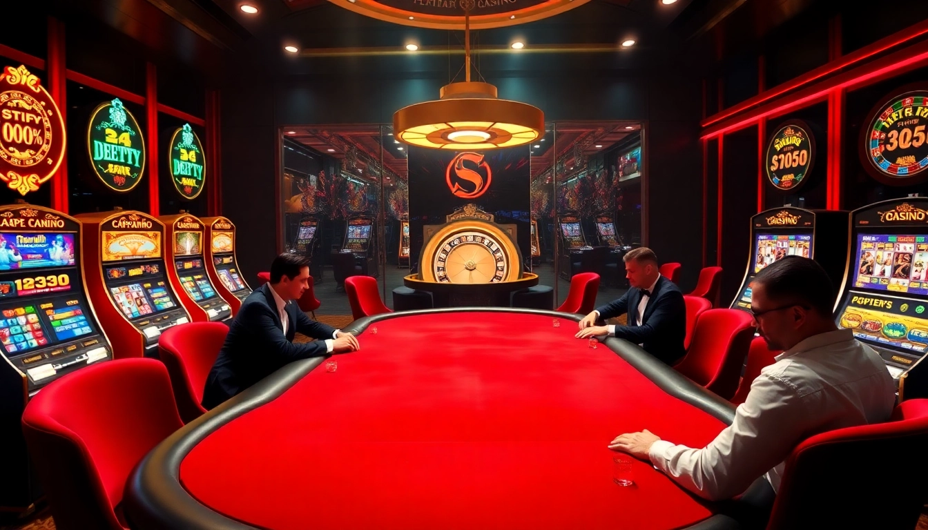 Experience thrilling gameplay at https://58win4b.net/ with vibrant casino tables and elegant poker players.