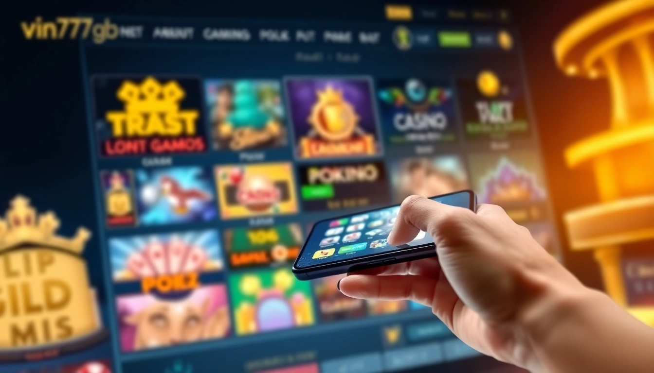 Engaging user interface of vin777.gb.net, showcasing diverse online gambling options, enhancing player trust and excitement.