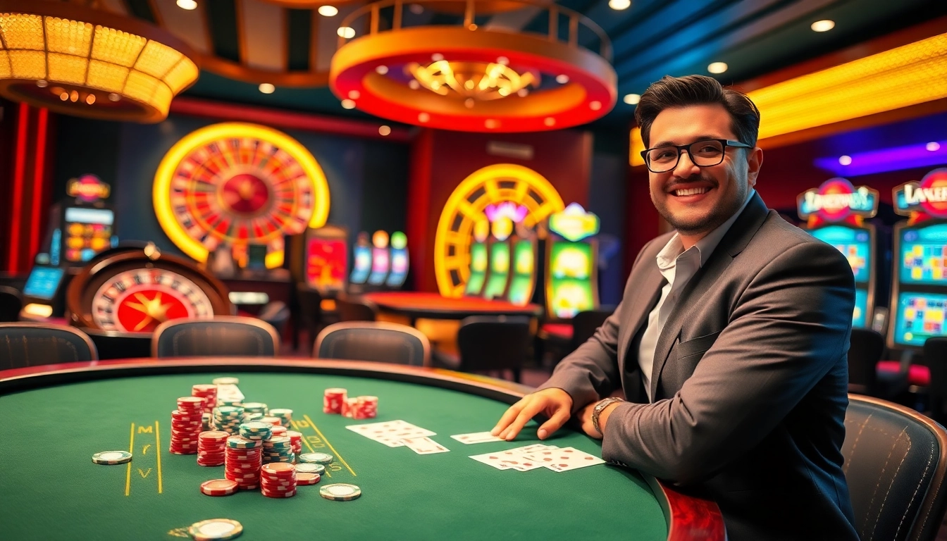 Celebrate your tg88 win at the vibrant poker table filled with colorful chips and cards.