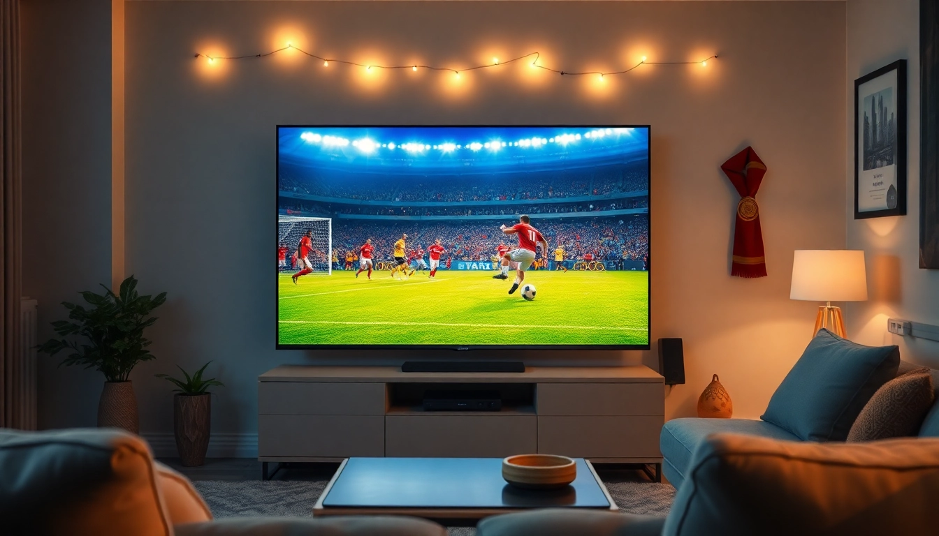 Socolive streaming a live football match in HD with an excited atmosphere