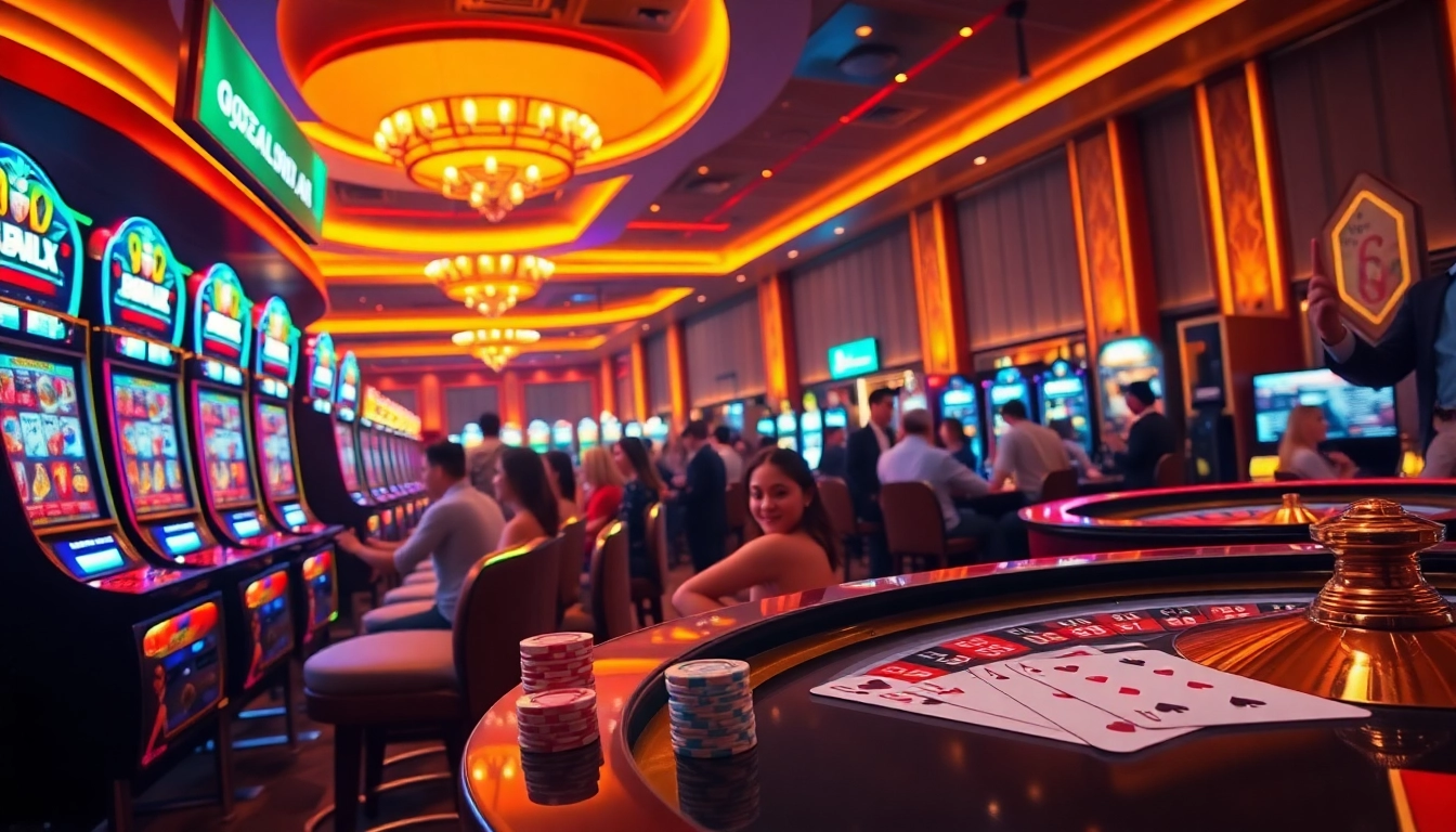 Players enjoying the thrilling QQALFA server slot experience with vibrant machines and exciting wins.